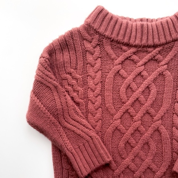 J.o.a. Los Angeles Chunky Cable Knit Sweater Mauve - Picture 3 of 11